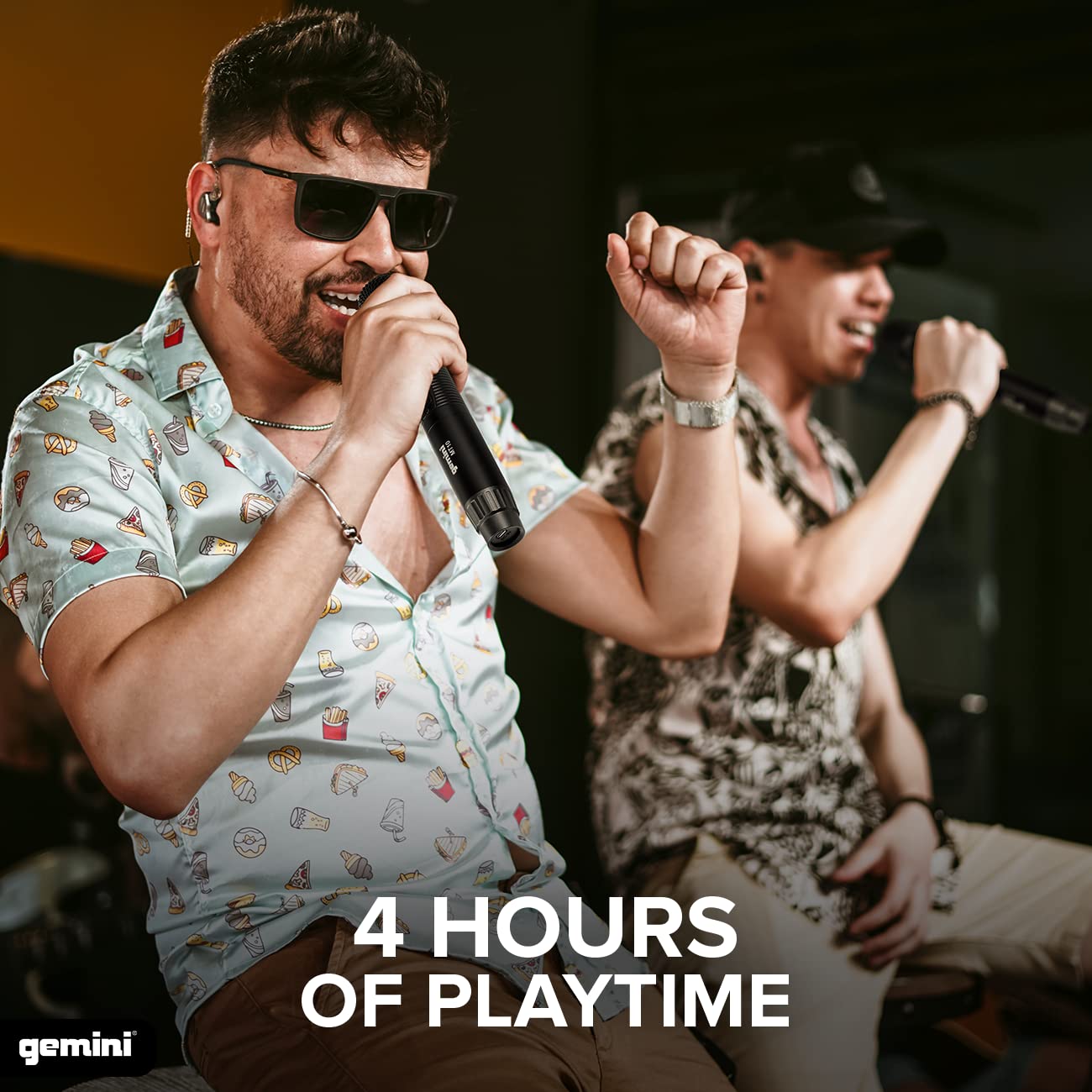 Gemini Sound GMU-M200 Pro Plug & Play Wireless Rechargeable UHF Handheld Microphone with Cordless Self Powered 1/4 Inch Jack Rec